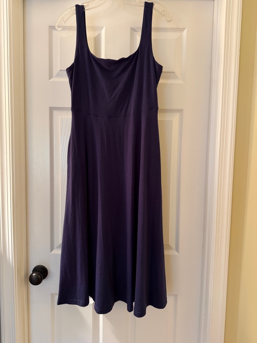 Women's Navy Scoop Neck Midi Dress